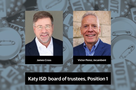 Candidate James Cross will face incumbent Victor Perez for Position 1 on the Katy ISD board of trustees in the May 3 election. 
(Community Impact Staff)