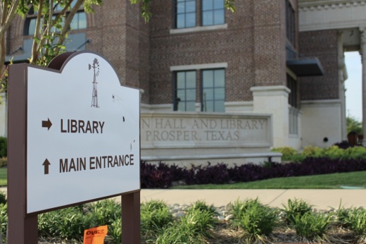 Prosper's library currently spans 10,000 square feet. A new master plan adopted by Town Council includes a recommendation to eventually build a new facility that will at least triple its square footage. (Alex Reece/Community Impact)