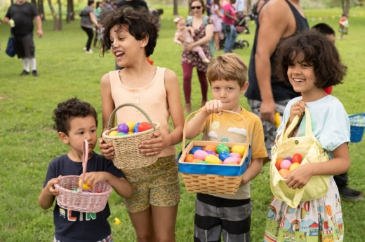 An image of last year's egg hunt.
