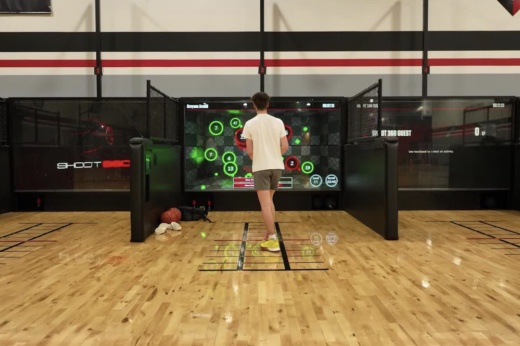 An image of a person using the training equipment at the business.