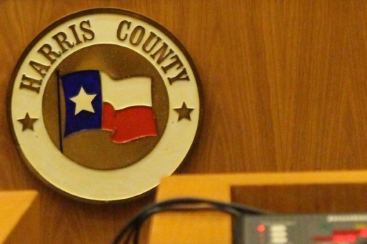 A photo of a Harris County sign.