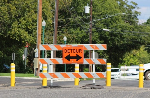 A road closure in Georgetown.