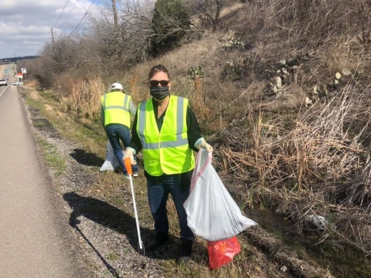 Volunteers with Westlake Chamber of Commerce will clean up litter and trim vegetation. (Courtesy Westlake Chamber of Commerce)