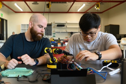 Senior computer engineering students take courses at University of Houston at Katy’s capstone laboratory, completing projects alongside their peers and professors. Engineering programs like these could expand if the college receives $165 million from the Texas Legislature this session for a new academic building in Katy. (Jamaal Ellis/Community Impact)