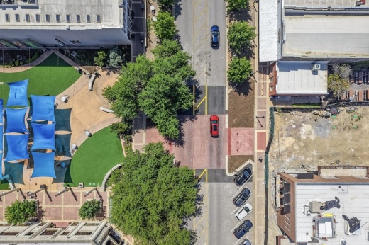 After a monthlong closure, Main Street reopened with the newly constructed pedestrian crossing. (Courtesy city of Round Rock)