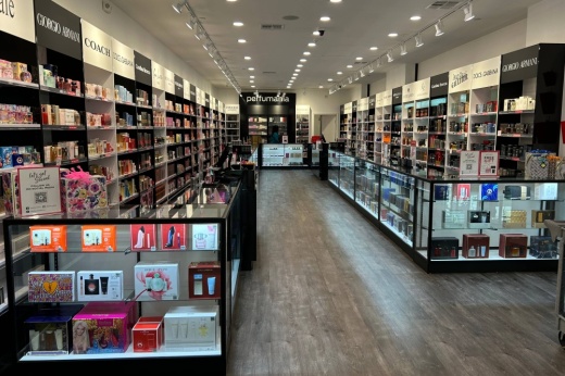 Interior of a Perfumania fragrance store.
