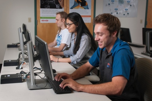 Students on computers