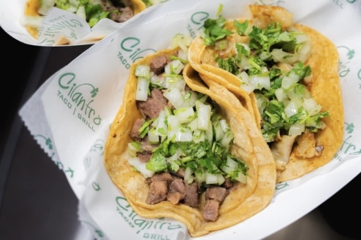 two tacos on a plate