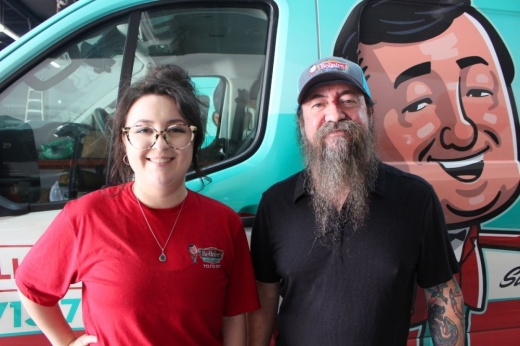 Rusty Miller (right) said he hopes one day his daughter Morgan Miller will take over as the third generation to run their family business. (Asia Armour/Community Impact)