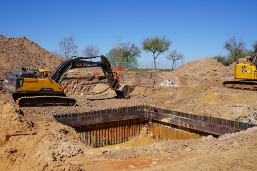 Construction begins on the pump station at Goforth Park.