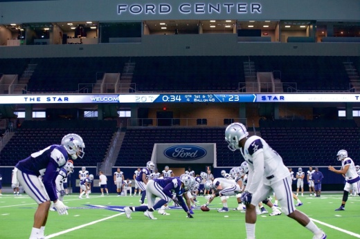 Football players on the field