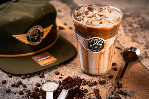The new coffee shop offers a menu of military-themed beverages ranging from the "Tactical Coldbrew" and the "Sergeant's Caramel Macchiato" to non-coffee options such as the "Sailor's Chai Latte." (Courtesy Veteran Brew Coffee Co.)