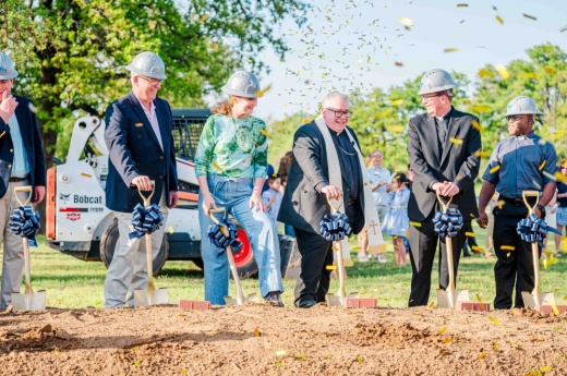 The church had a groundbreaking ceremony for the center April 10 with Bishop Michael Olson.