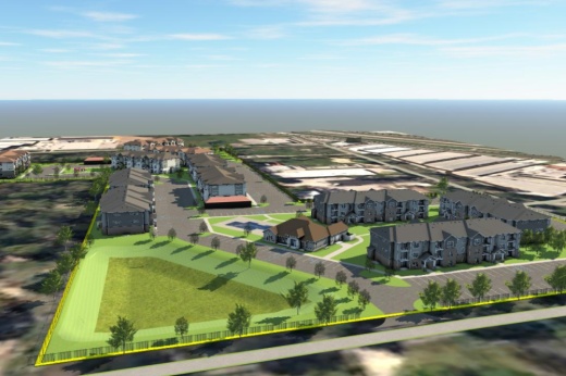 The $79.8 million project will span 261,228 square feet with 72 one-bedroom units, 156 two-bedroom units and 35 three-bedroom units. (Rendering courtesy Pedcor Companies)