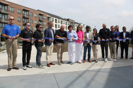 People at a ribbon cutting