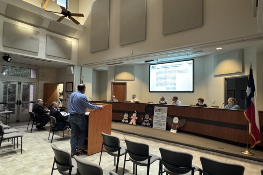 Presented by Chis Otto, geographic discipline leader for Colliers Engineering, the discussion went over cost increases, timelines and bidders' work history with the city. (Parks Kugle/Community Impact)