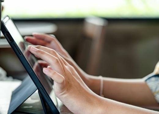 Teacher using iPad