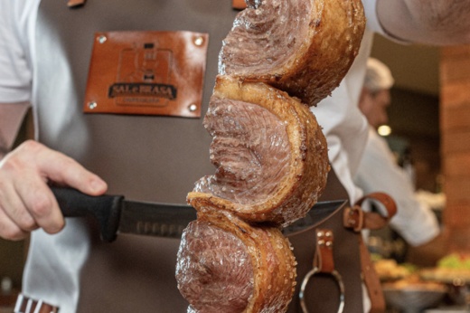 steak being cut
