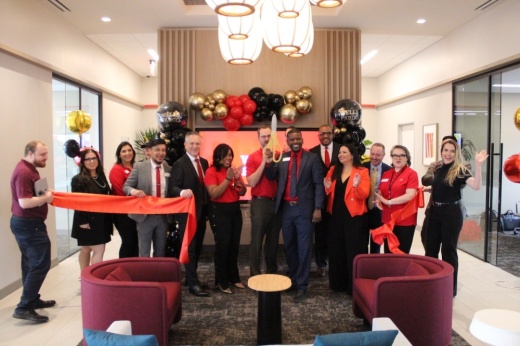 The Wells Fargo Belterra branch team celebrated the bank's grand opening on April 22. (Sarah Hernandez/Community Impact)