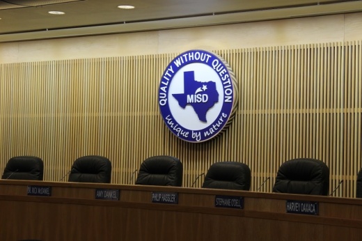 Image of McKinney ISD board of trustees dais