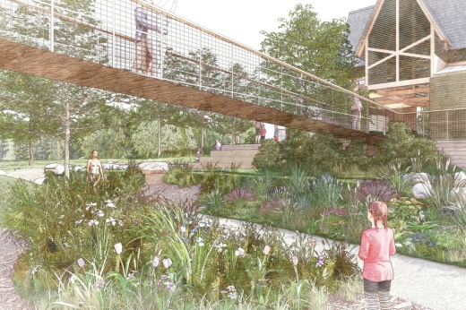 The Nature Discovery Center's new playground will focus on natural play elements. (Rendering courtesy Nature Discovery Center)