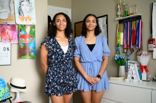 Alaina (left) and Malaina Jones (right) spent almost 10 years in the foster care system. (Jamaal Ellis/Community Impact)