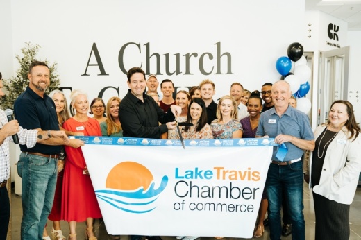 Lake Travis Chamber of Commerce held a ribbon cutting ceremony for the new church. (Courtesy Celebration Church)