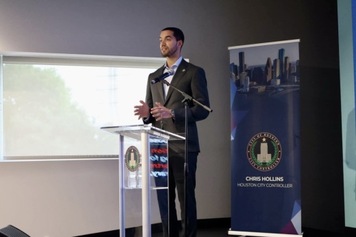 Houston City Controller Chris Hollins raised concerns that the city would have to allocate $183 million in fiscal year 2024-25 and 2025-26 toward the dedicated drainage and street renewal fund. (Courtesy Chris Hollins via Facebook)