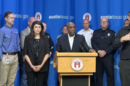 Austin officials held a news conference May 29 to discuss city response to a storm that hit North Austin the evening of May 28. (Elle Bent/Community Impact)
