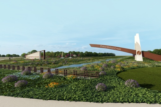 The city of Alvin and residential estate developer W Land Development broke ground on Preservation Creek. (Rendering courtesy of Preservation Creek.)
