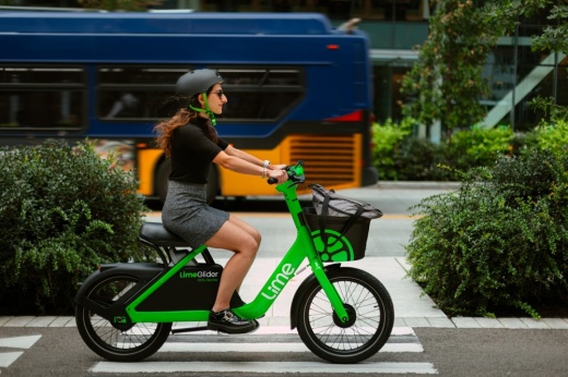 The LimeGlider, an electric seated scooter, offers a new pedalless micromobility option in Austin starting May 2025. (Courtesy Lime)