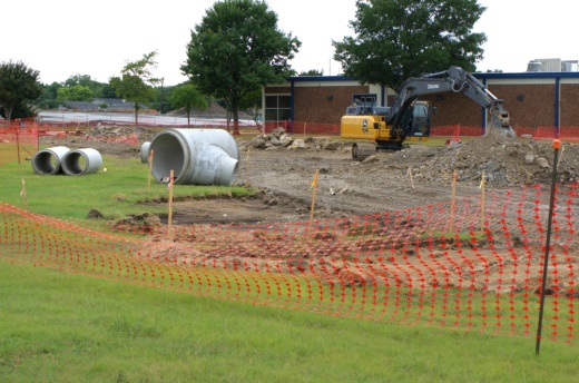 Construction is underway at Plano Senior High School (Adam Doe/Community Impact)