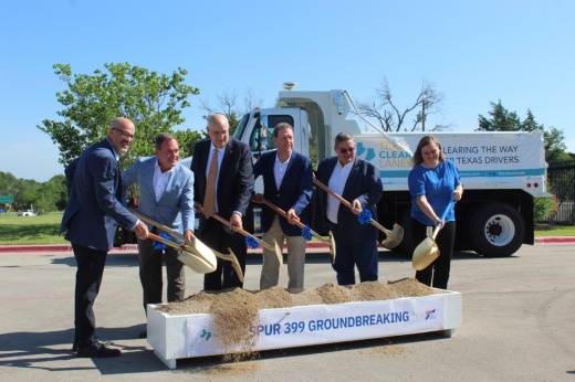 Officials from the Texas Department of Transportation, McKinney and Collin County turn dirt with shovels during a groundbreaking ceremony held June 17 in McKinney.