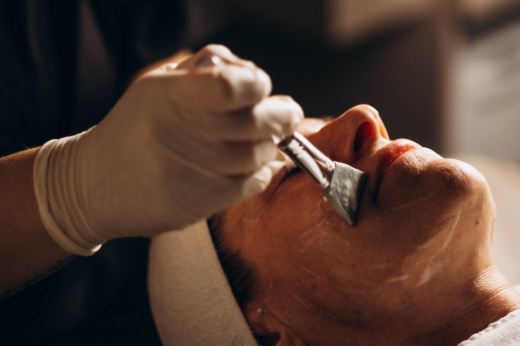 Person getting a facial
