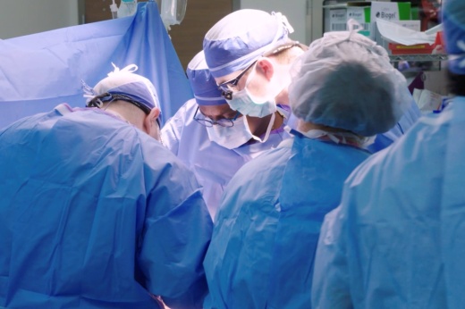 Doctors performing surgery