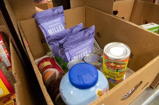 food items in a cardboard box