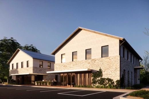 Twin office structures are under construction at 7515 O'Connor Dr., Round Rock. (Courtesy Daniel King)