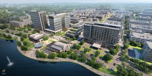 Construction has begun at Fields West, with the opening planned to be phased starting in mid 2027 into 2028. (Rendering courtesy The Karahan Companies)