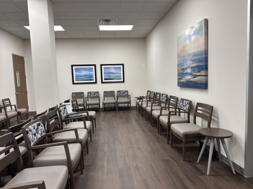 the inside of a clinic waiting room