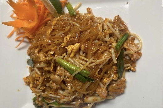 A plate of pad thai from Ms. Saigon Pho and Grill.