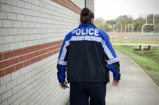 SROs are fully licensed law enforcement officers assigned to campuses for safety and to handle emergencies, according to district documents. (Hannah Johnson/Community Impact)