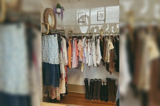 clothing rack in a store