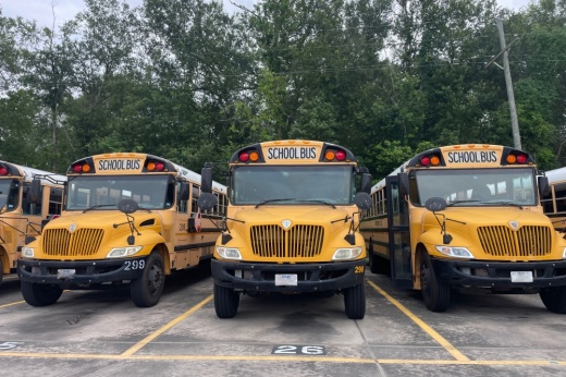 NCISD buses in a row