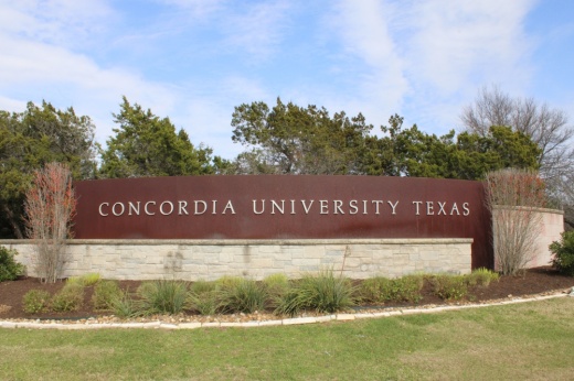 Concordia University Texas sign