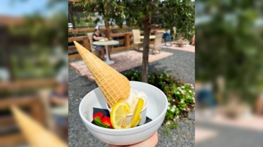 Ice cream in a bowl served at Little Joe's Farmstead