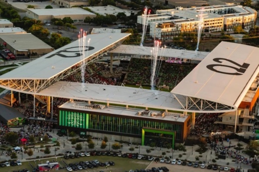 An image of the outside of Q2 Stadium.