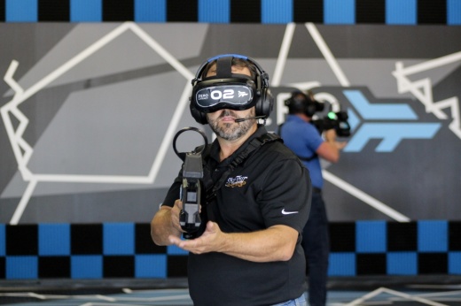 An image of someone experiencing the Zero Latency VR.