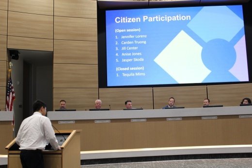 Citizen participation will now be held ahead of all agenda items rather than line-by-line in compliance with new state law, board President Scott Henry said during the Aug. 11 meeting. (Sarah Brager/Community Impact)