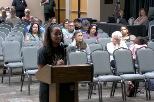 Bastrop resident Heather Green spoke during an Aug. 19 council meeting, noting concerns over the North End Prairie project details. (Courtesy city of Bastrop)
