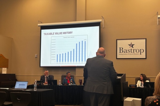 Chief Finanical Officer Mike White said the rate will remain the same due to property values, which have not grown enough in the past year to exceed the threshold for tax rate compression by the Texas Education Agency. (Brooke Sjoberg/Community Impact)
